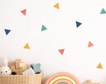 Triangle Wall Decals Set, Modern Geometric Wall Stickers, Peel and Stick Triangle Pattern, Nursery Wall Decor, Removable Vinyl Decals