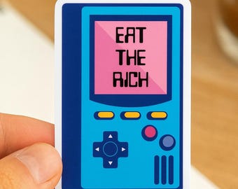 Eat the Rich Sticker - Retro Spielkonsole, Anti-Catialist Vinyl