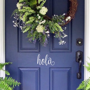 Hola Door Decal/ Door Decal/ Vinyl Decal for your Front Door/ Hola Vinyl Lettering/ Entry Way or Porch Decal/ Hello Decal/ FREE SHIPPING