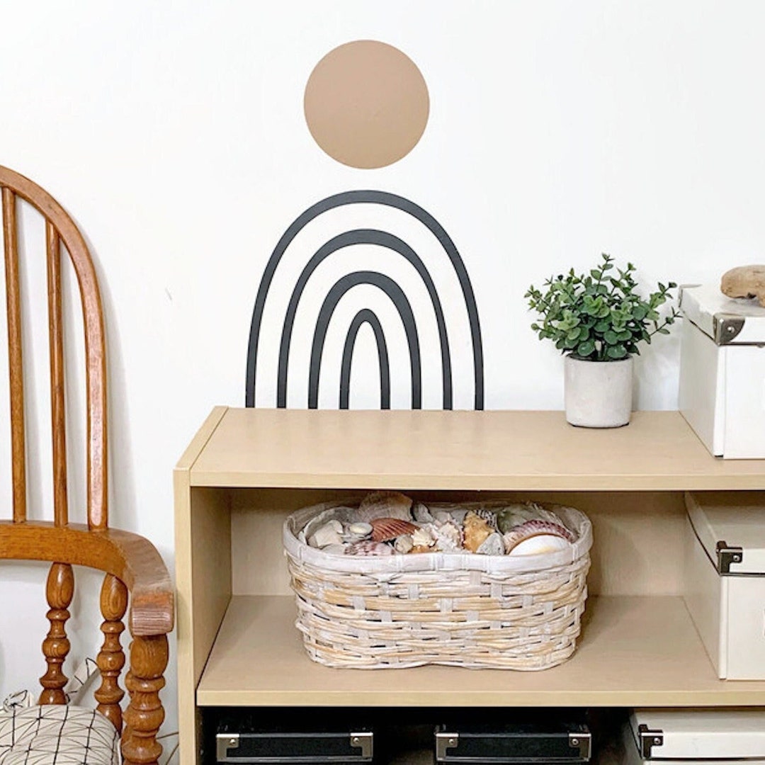 Modern Arch Wall Decals/ Aesthetic Rainbow Wall Decals/ Removable Vinyl ...