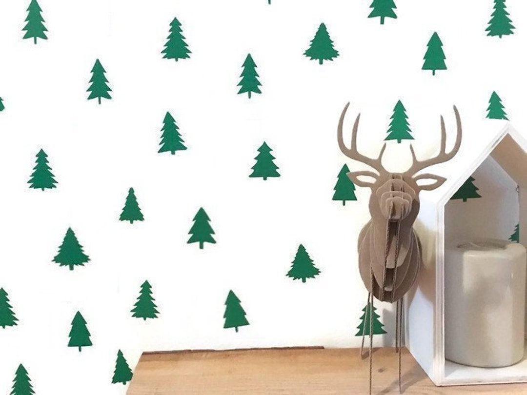 Evergreen Tree Wall Decal/ Tree Wall Decal/ Tree Vinyl Decals/ Etsy