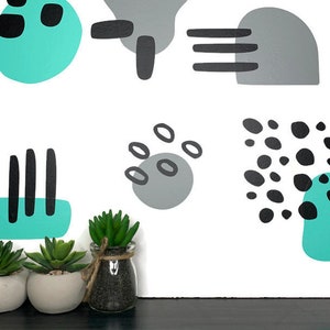 Abstract Shape Wall Decals / Modern Wall Art, Boho Wall Decor, Home Office Decor, Removable Wall Stickers