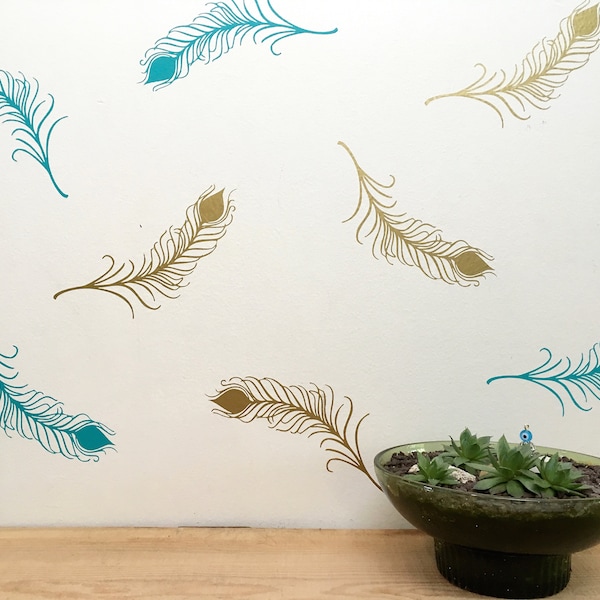 Feather Wall Decals Etsy