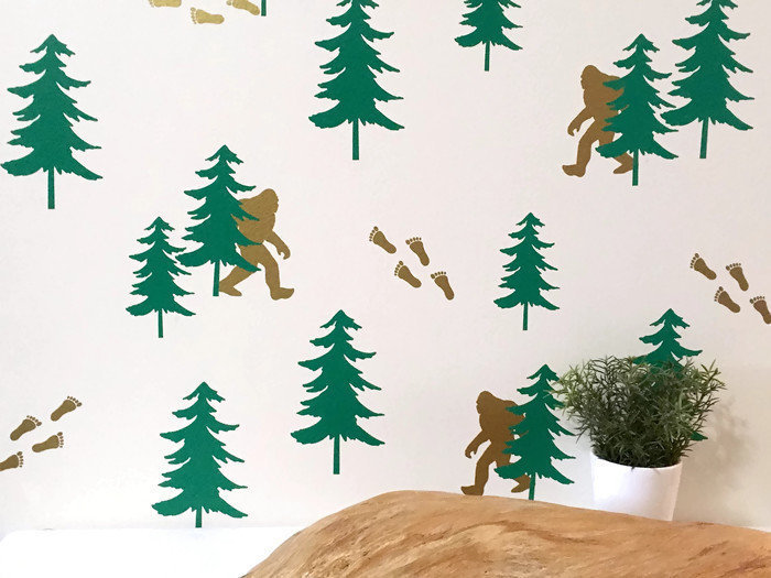Sasquatch and Forest Wall Decal Set/ Bigfoot Wall Decals/ Etsy Canada