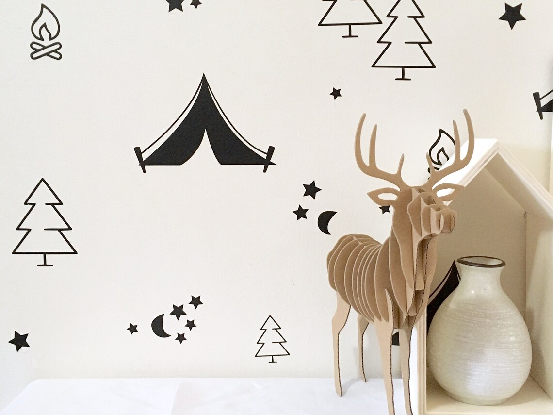 Camping Wall Decals/ Vinyl Wall Decals/ Nursery Decor/ Wall Etsy