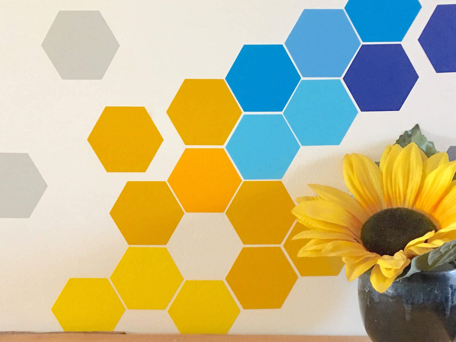 Hexagon Wall Decal Set/ Decor Decals/ Wall Decor/ Etsy