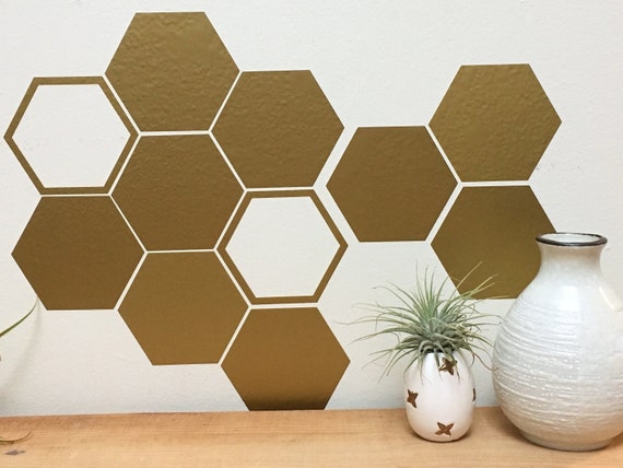 Hexagon Wall Decal Set/ Honeycomb Decor Decals/ Wall Decor/ Modern Hexagon  Wall Decal/ Hexagon Vinyl Decal/ Honeycomb Sticker/ FREE SHIPPING 