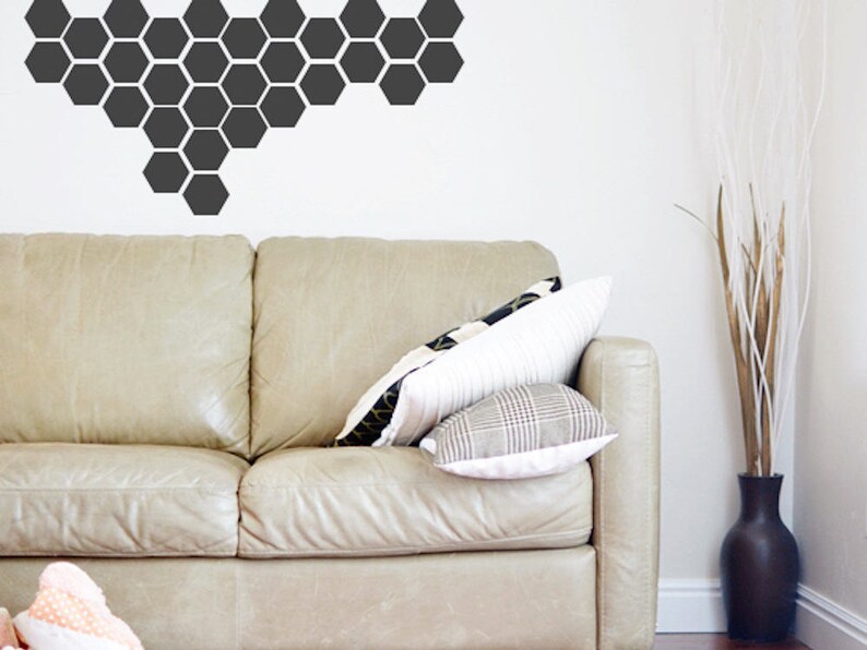 Hexagon Wall Decal Set/ Decor Decals/ Wall Decor/ Etsy