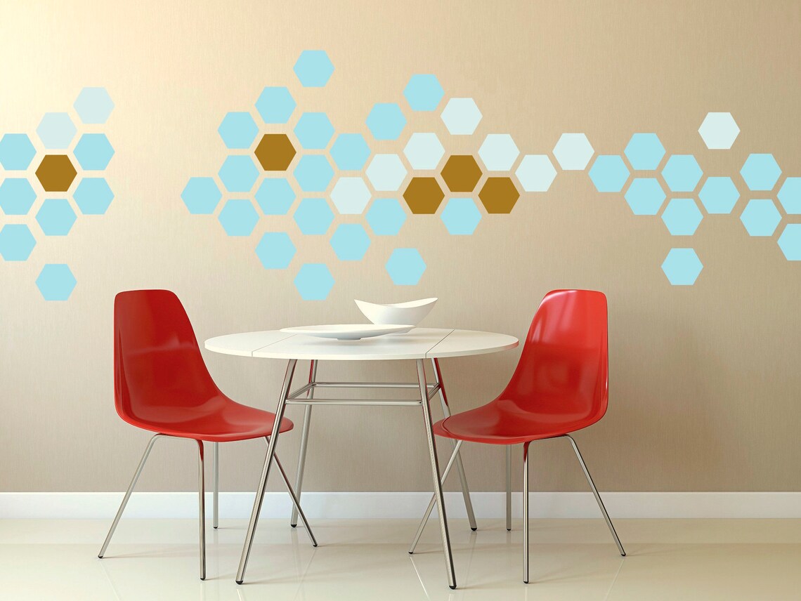 Hexagon Wall Decal Set/ Decor Decals/ Wall Decor/ Etsy