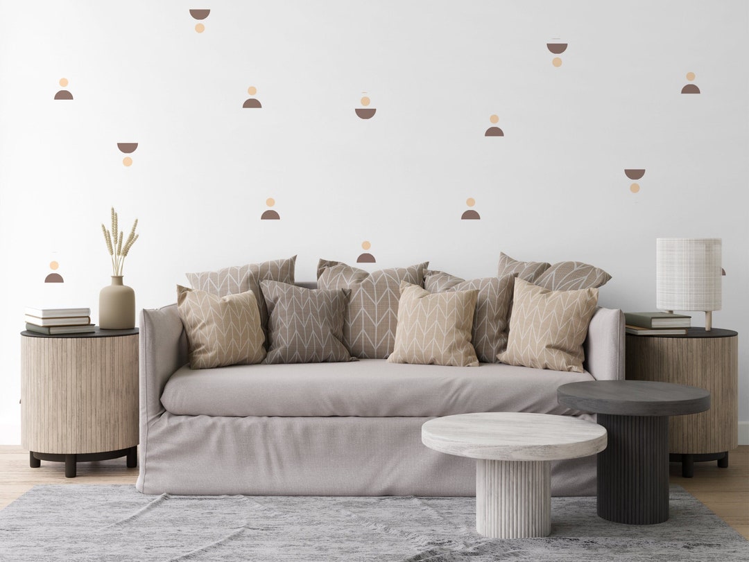 Boho Wall Decals / Minimalist Geometric Wall Art, Removable Wall ...