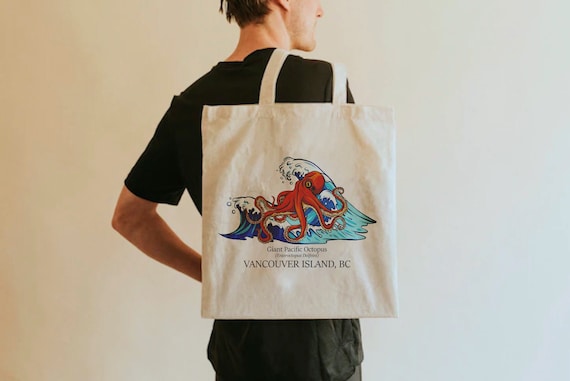 Giant Pacific Octopus Graphic Tote Bag - Vancouver Island