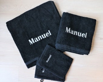 Ensemble de serviettes brodées, serviettes personnalisées avec nom