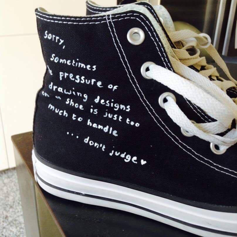 Handpainted Converse with quotes or lyrics personalized Etsy