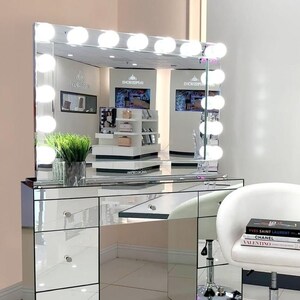 Xl Hollywood Makeup Vanity Mirror With Lights Impressions Etsy