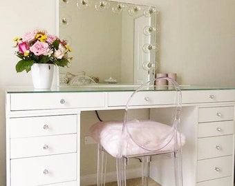 Makeup Vanity Table Over 70 Customizable Or Handmade Options Etsy