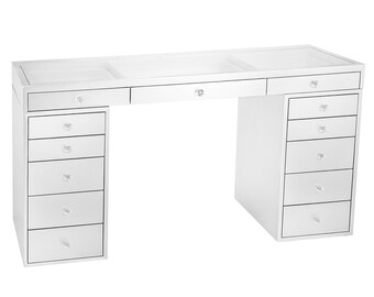 Makeup Table With Drawers Etsy