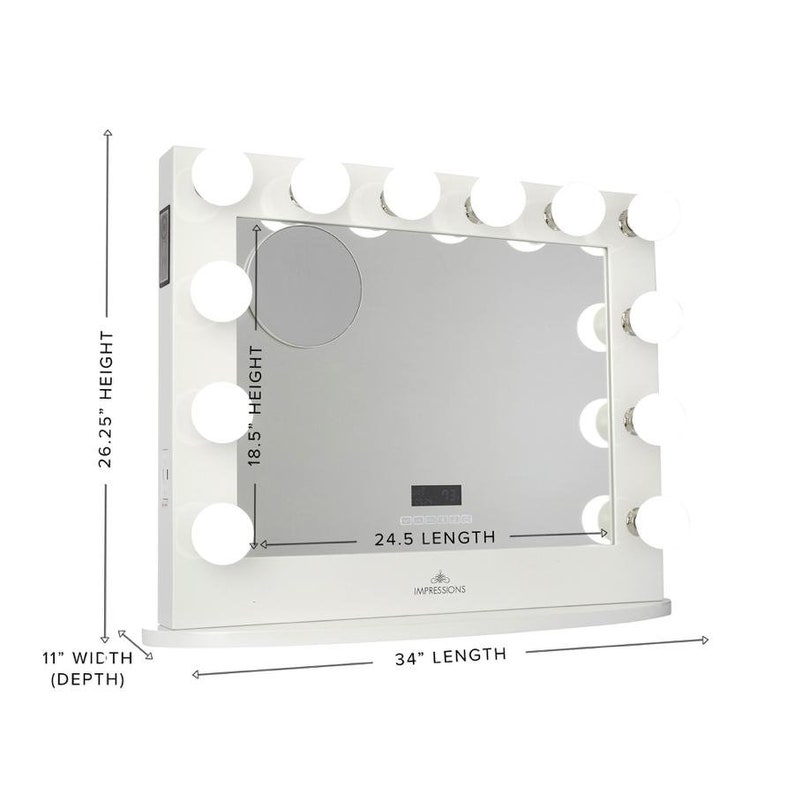 Impressions Vanity Hollywood Iconic Premiere Plus Impressions Vanity Hollywood Iconic, Hollywood Iconic Premiere Pro Vanity Mirror With Bluetooth Speakers