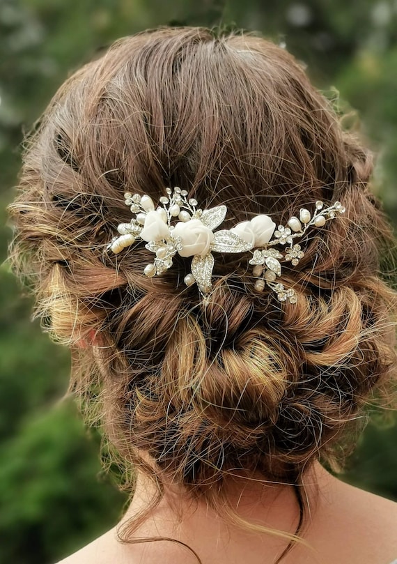 Silver Bridal Hair Comb Wedding Hair Accessories Floral Comb - Etsy UK Silver Bridal Hair Comb Wedding Hair Accessories Floral Comb - Etsy UK