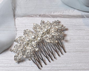 Wedding hair accessories, Bridal Hair Comb, Silver crystal wedding Comb