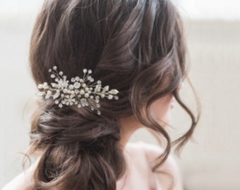 Crystal Wedding Hair Comb, Crystal Bridal Comb, leaf hair comb, Wedding hair accessories,