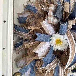 Farmhouse Wreath, Spring Wreath, Wreaths, Mesh Wreath, Spring Decor ...