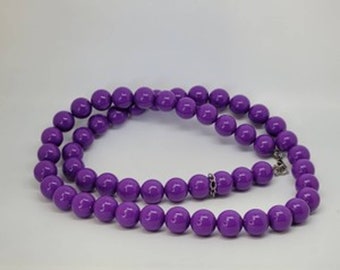 Vintage Claire's 30 inch Purple Bead Strand Necklace