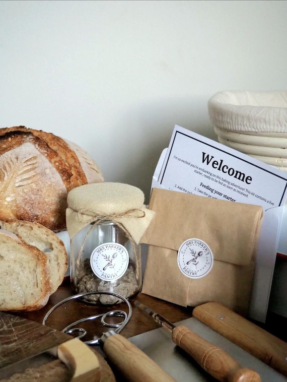 Rye Sourdough Starter Kit | Baking Tools, Banneton Basket | Beginner Gift