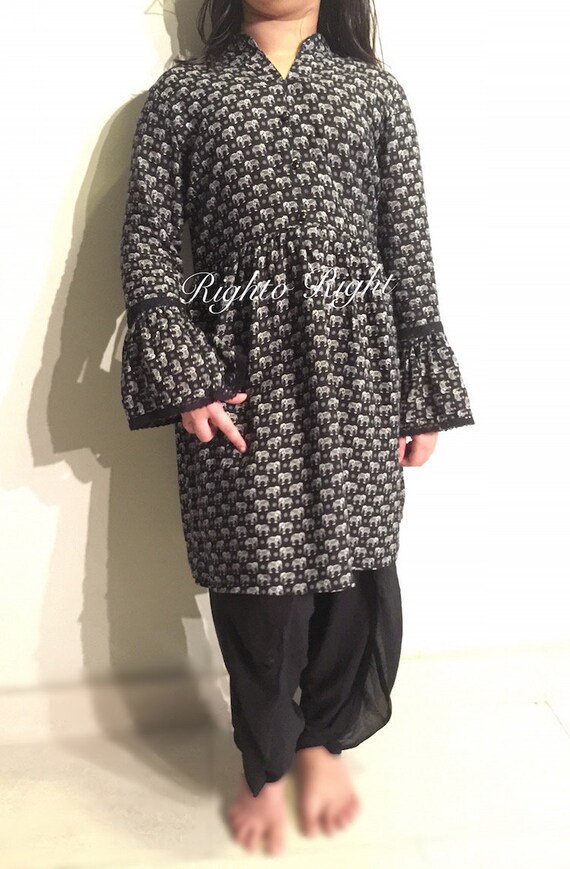 pakistani short frock with tulip shalwar