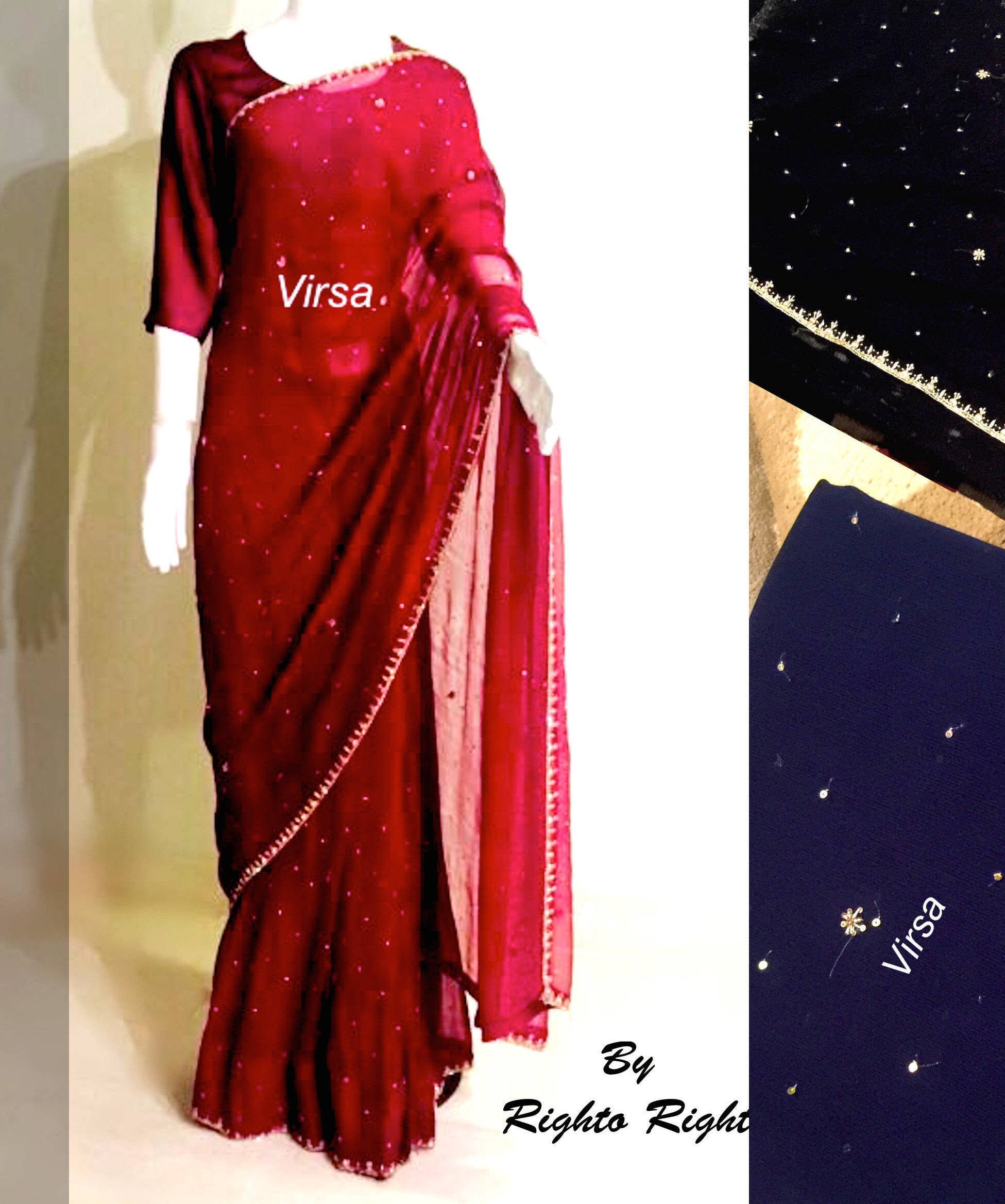 Pure Chiffon Dresses Pakistani Thread Embroidered Nameera By Farooq