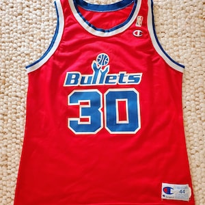 Bernard King Vintage Washington Bullets Champion Jersey 44 Rare 90s NBA