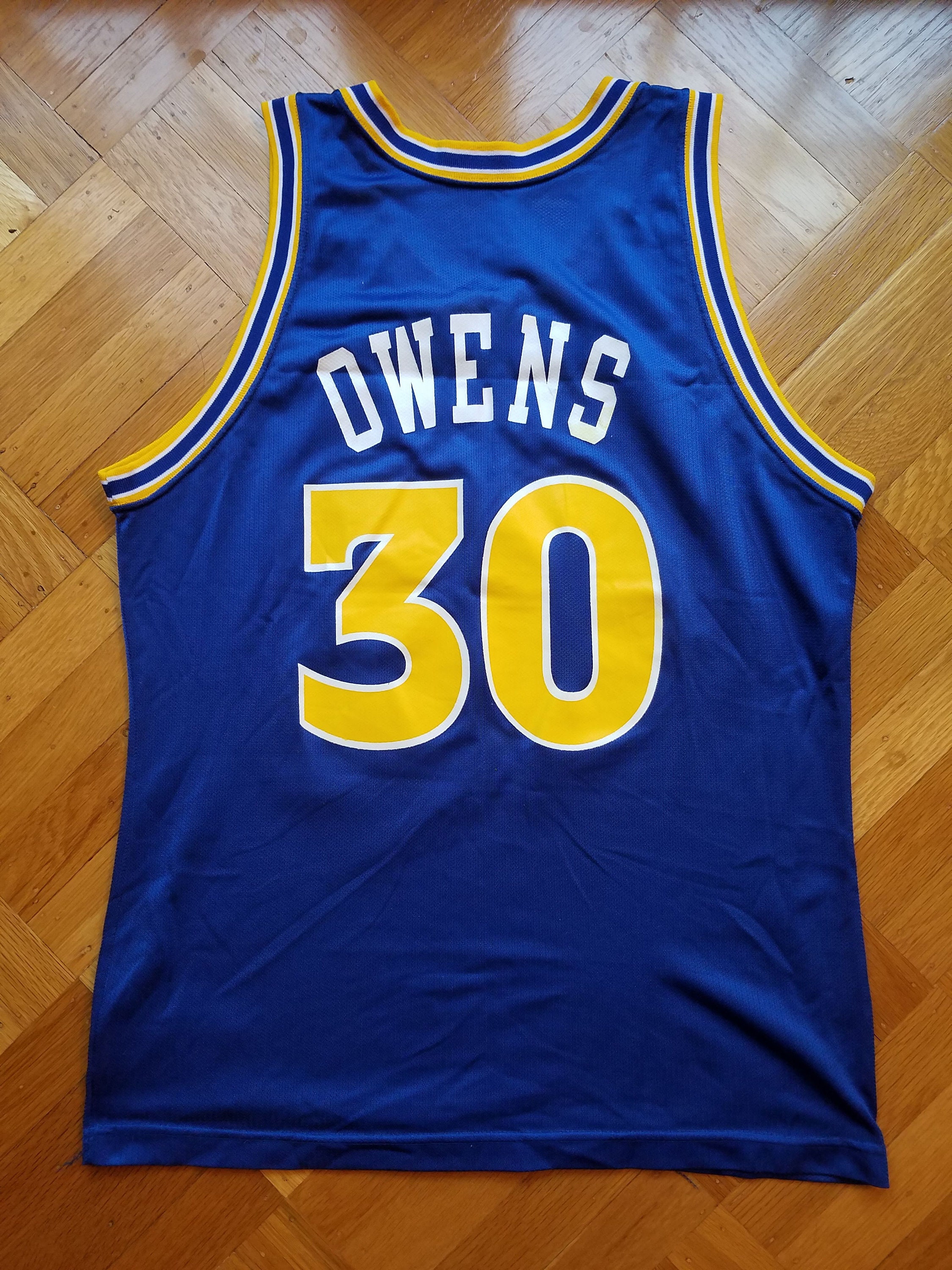 Golden State Warriors Billy Owens Vintage Champion Jersey 44 Rare 