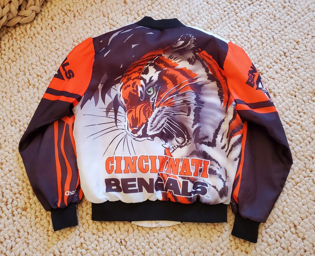 Cincinnati Bengals Vintage Chalk Line Jacket M Rare 90s NFL Fanimation