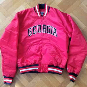 90s Georgia Bulldog Red Starter Pullover Puffy Jacket