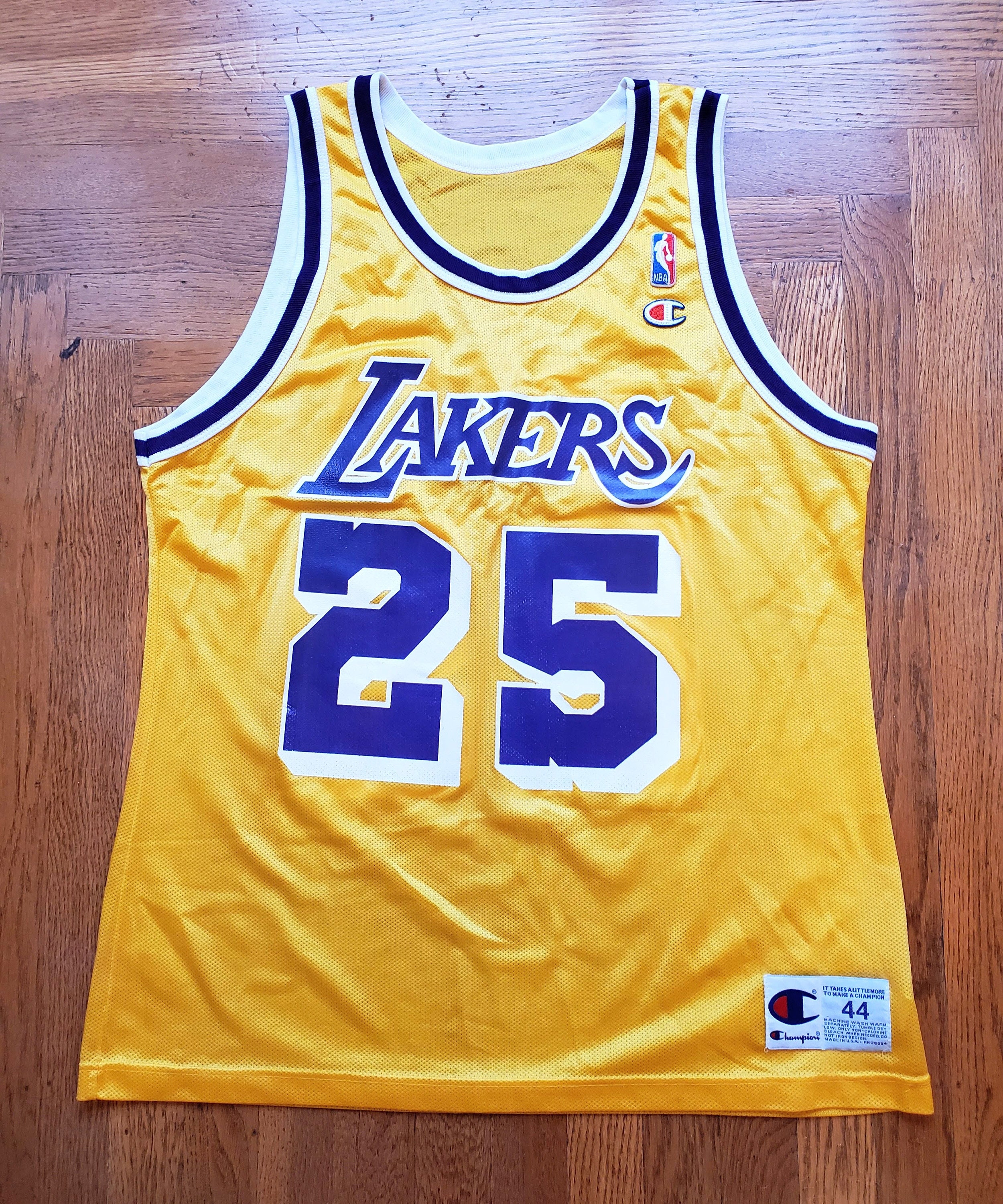 Rare Vintage Sand Knit NBA Los Angeles Lakers James Worthy Basketball Jersey