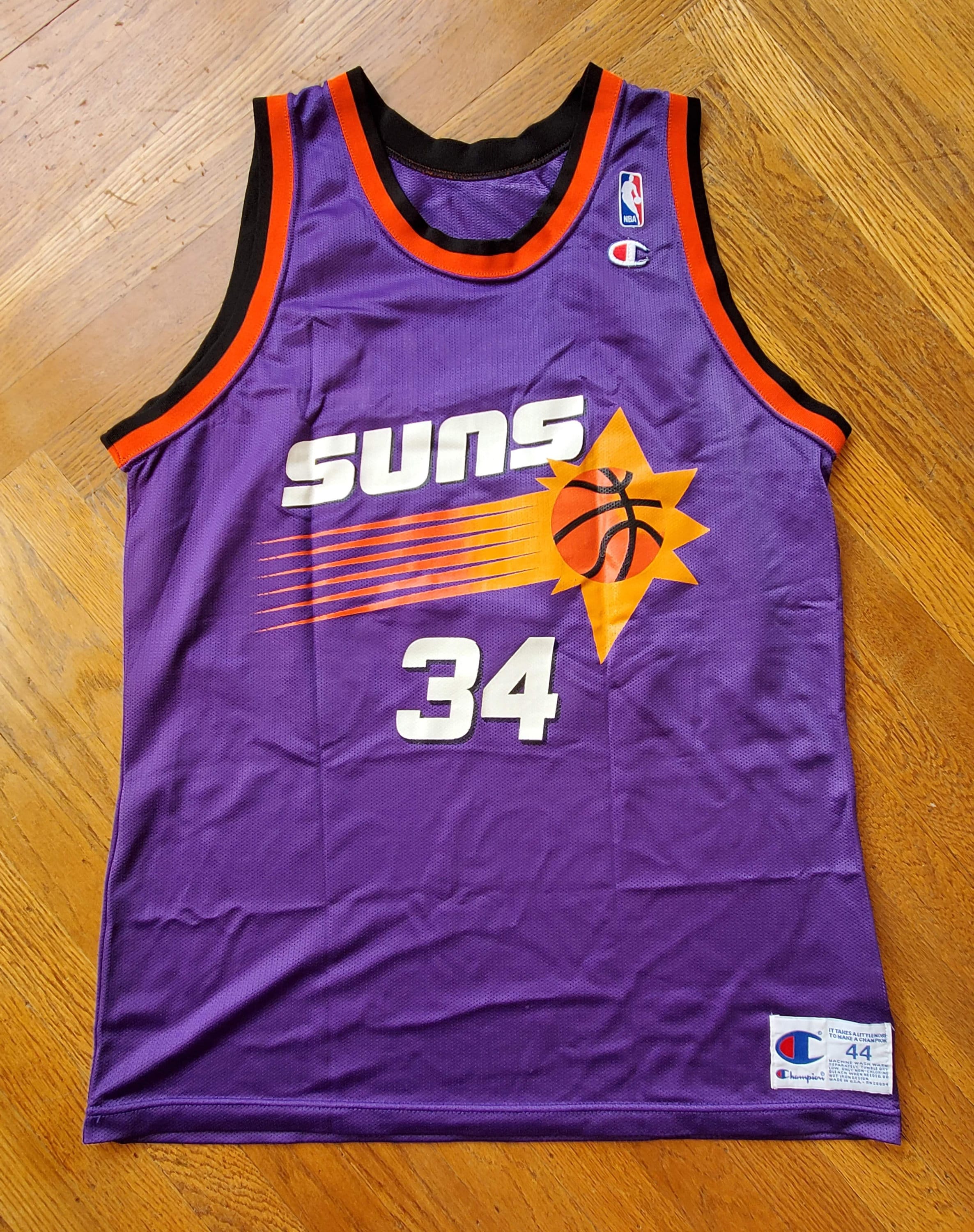 Vintage CHARLES BARKLEY Phoenix Suns Purple CHAMPION Jersey Size 40 (M) USA  Made