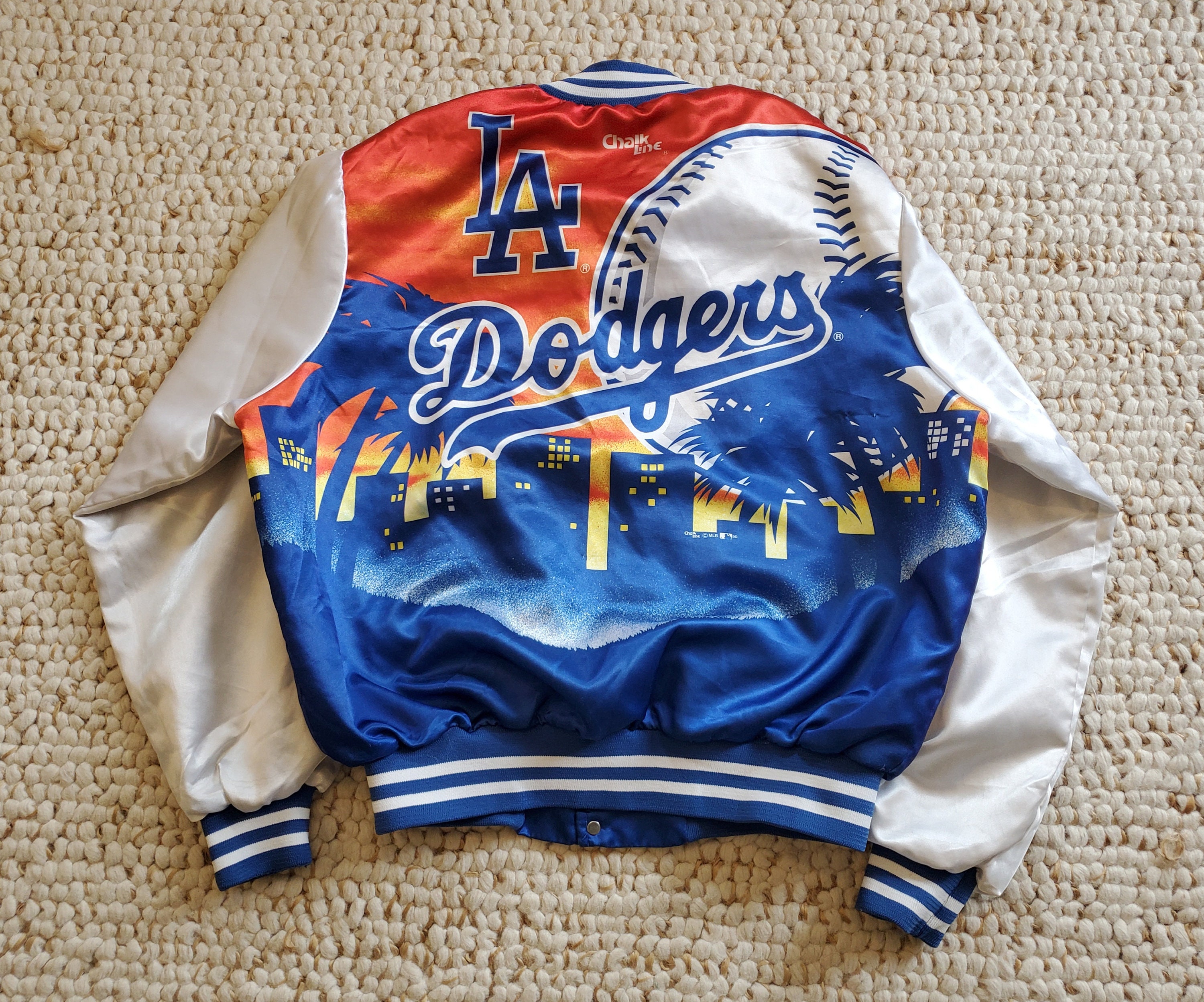 Chalkline Baseball Style Jacket – La Dodgers – Satin – Button-up As-is