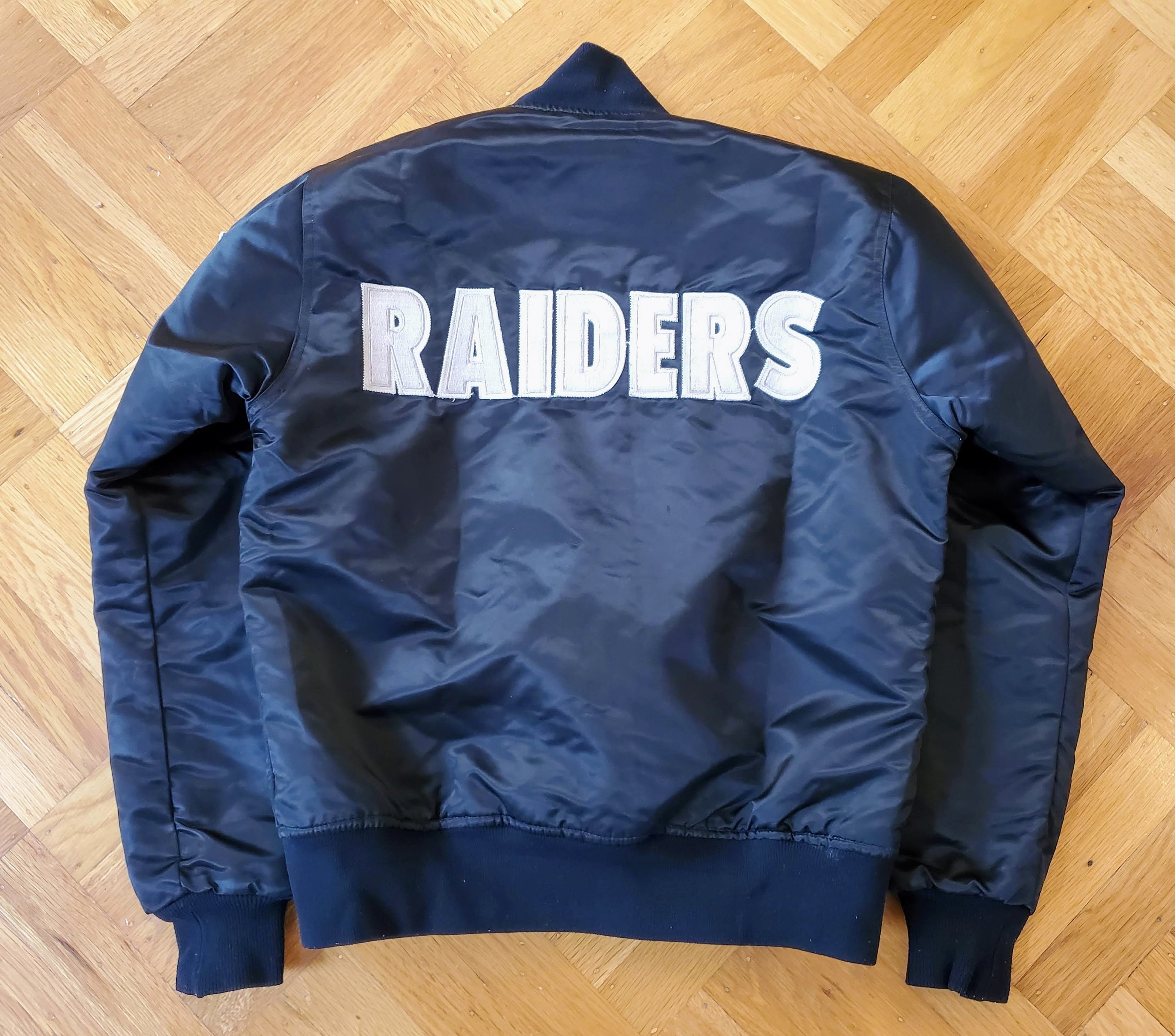 Oakland Raiders Satin Starter Jacket S 90s NFL Rare Los 