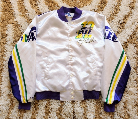 John Stockton Vintage Chalk Line Jacket M Rare Utah Jazz Fanimation 90s NBA