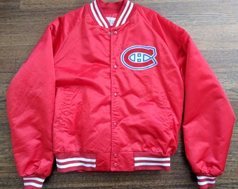 Montreal Canadiens Vintage Jacket L Chalk Line Satin NHL Starter 90s Arch Classic