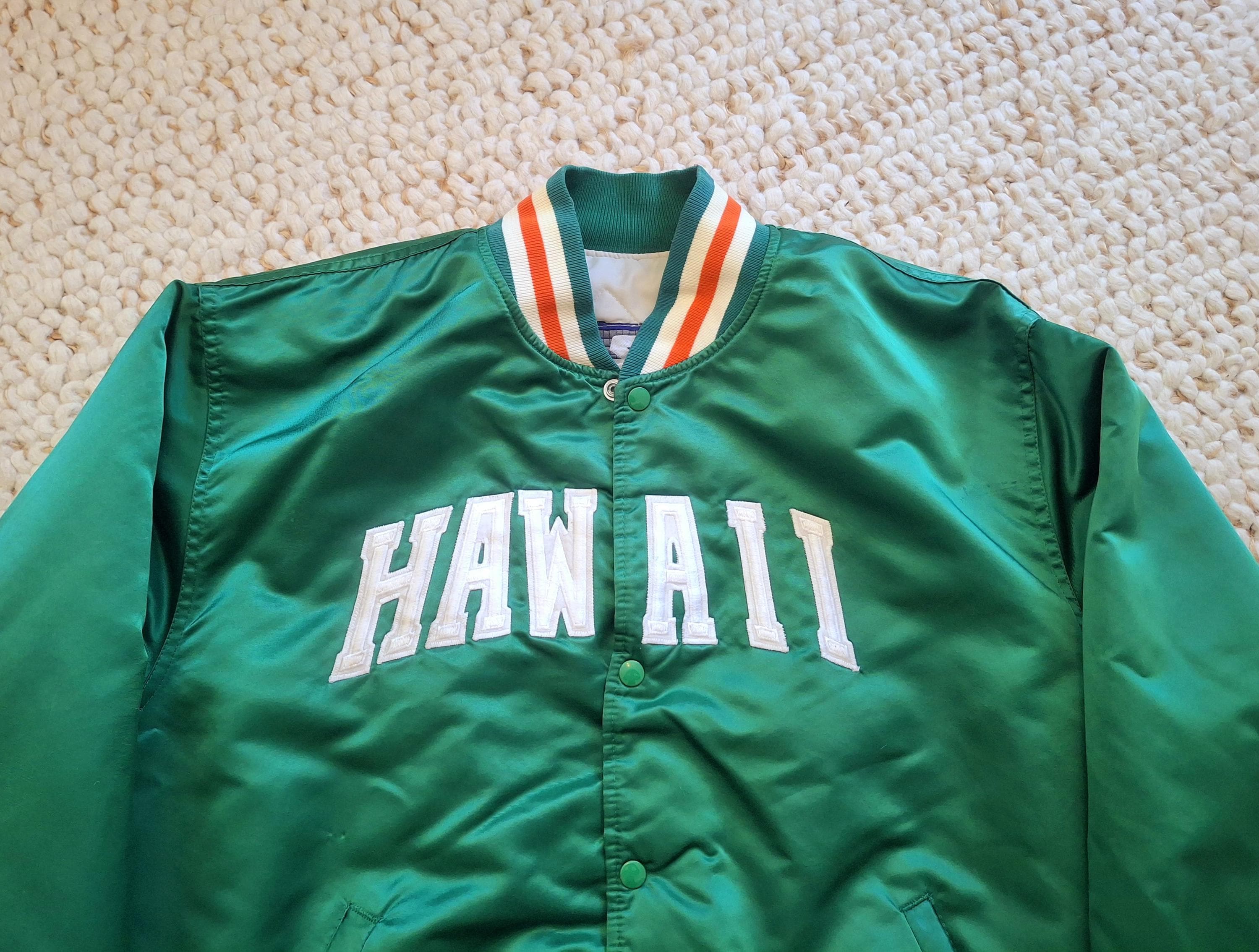 V*L様 STARTER UNIVERSITY OF HAWAII スタジャン University of Hawaii Starter Jacket XL Rare 90s Satin Rainbow