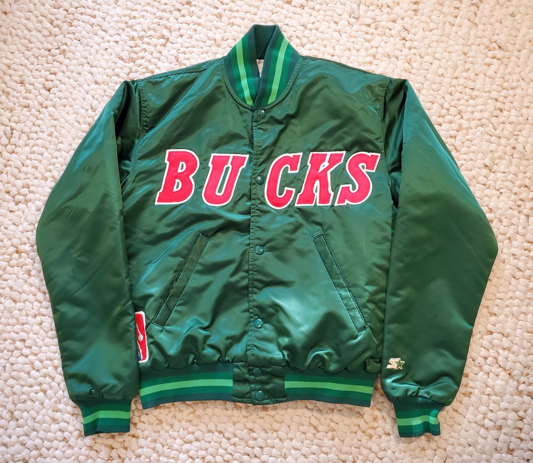 Milwaukee Bucks Satin Starter Jacket M Rare 90s Vintage NBA Etsy