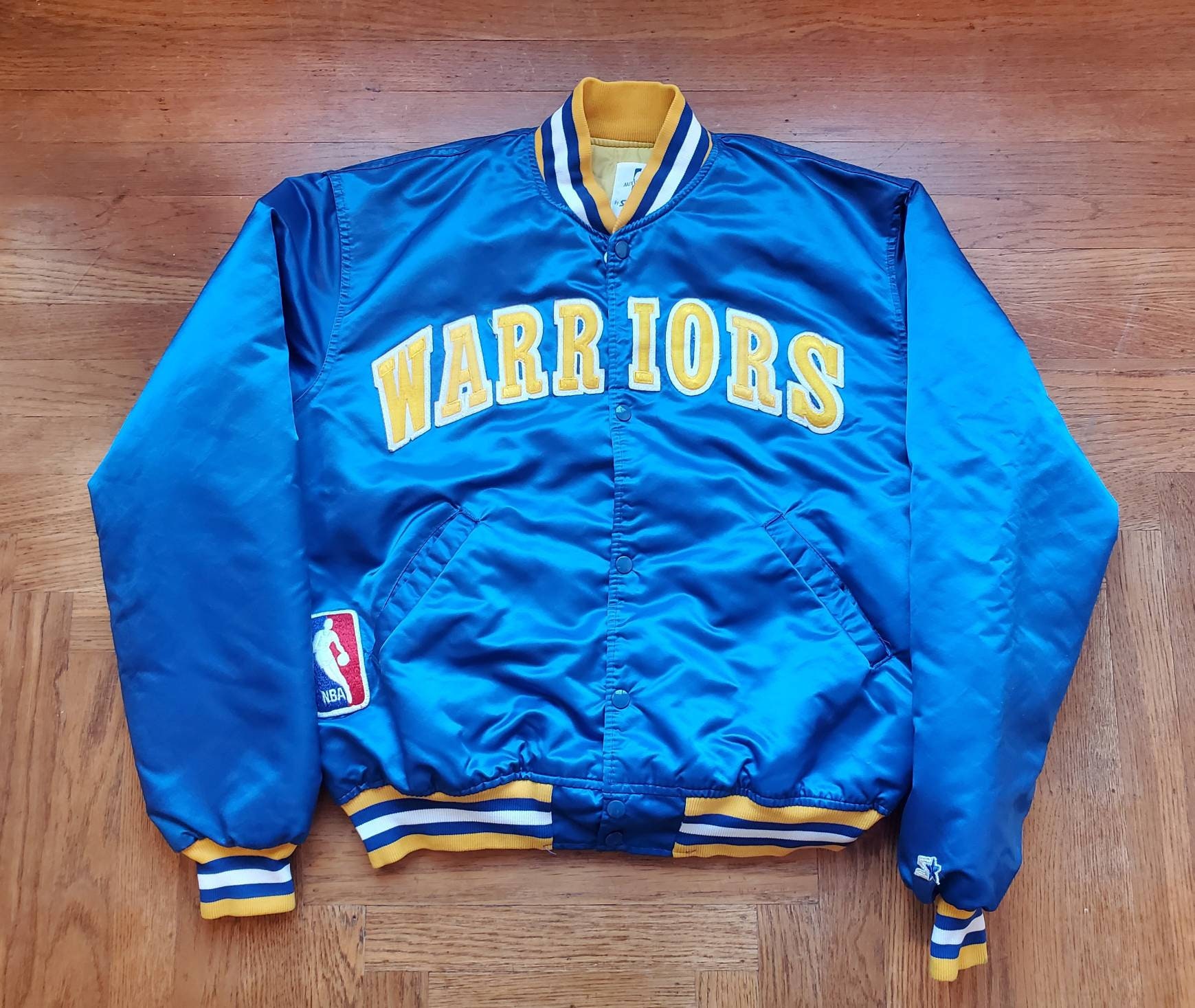 Golden State Warriors Vintage Starter Jacket XL Satin 90s NBA