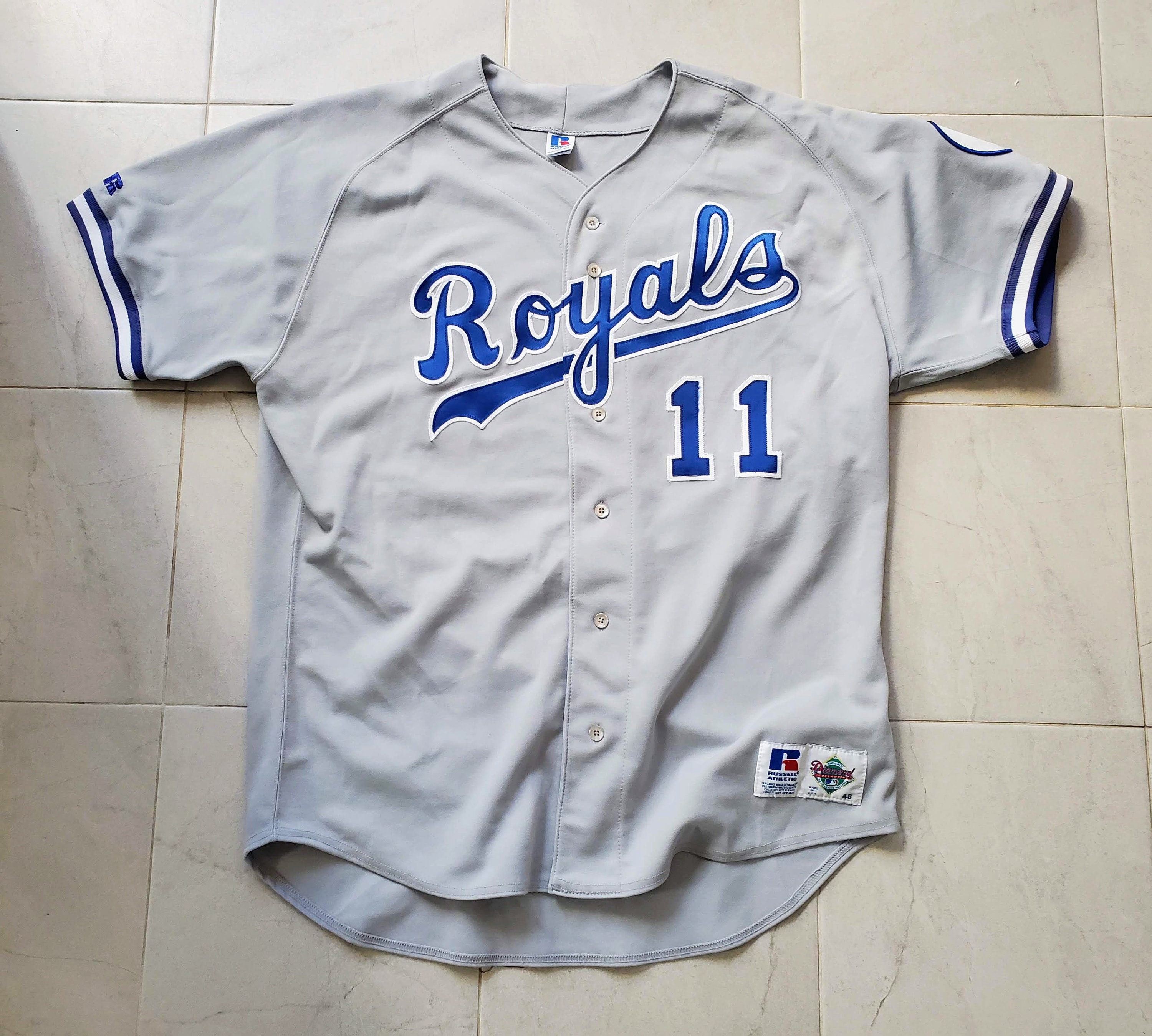 MLB Kansas City Royals Boys' White Pinstripe Pullover Jersey - XS
