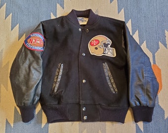 San Francisco 49ers Vintage Chalk Line Youth Jacket 5-6 Rare Wool 80s