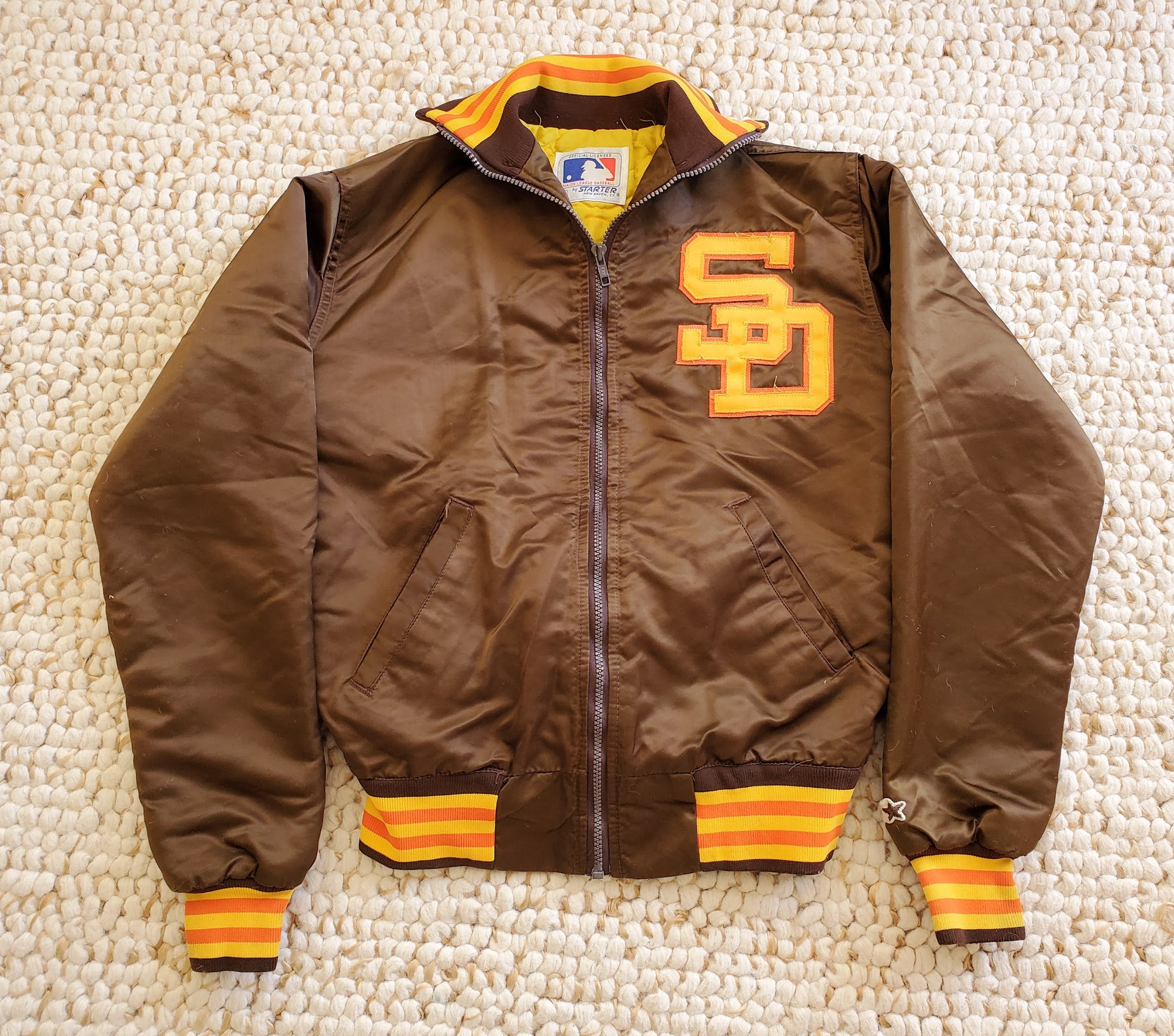 San Diego Padres Vintage Starter Jacket S Rare 80s Satin MLB