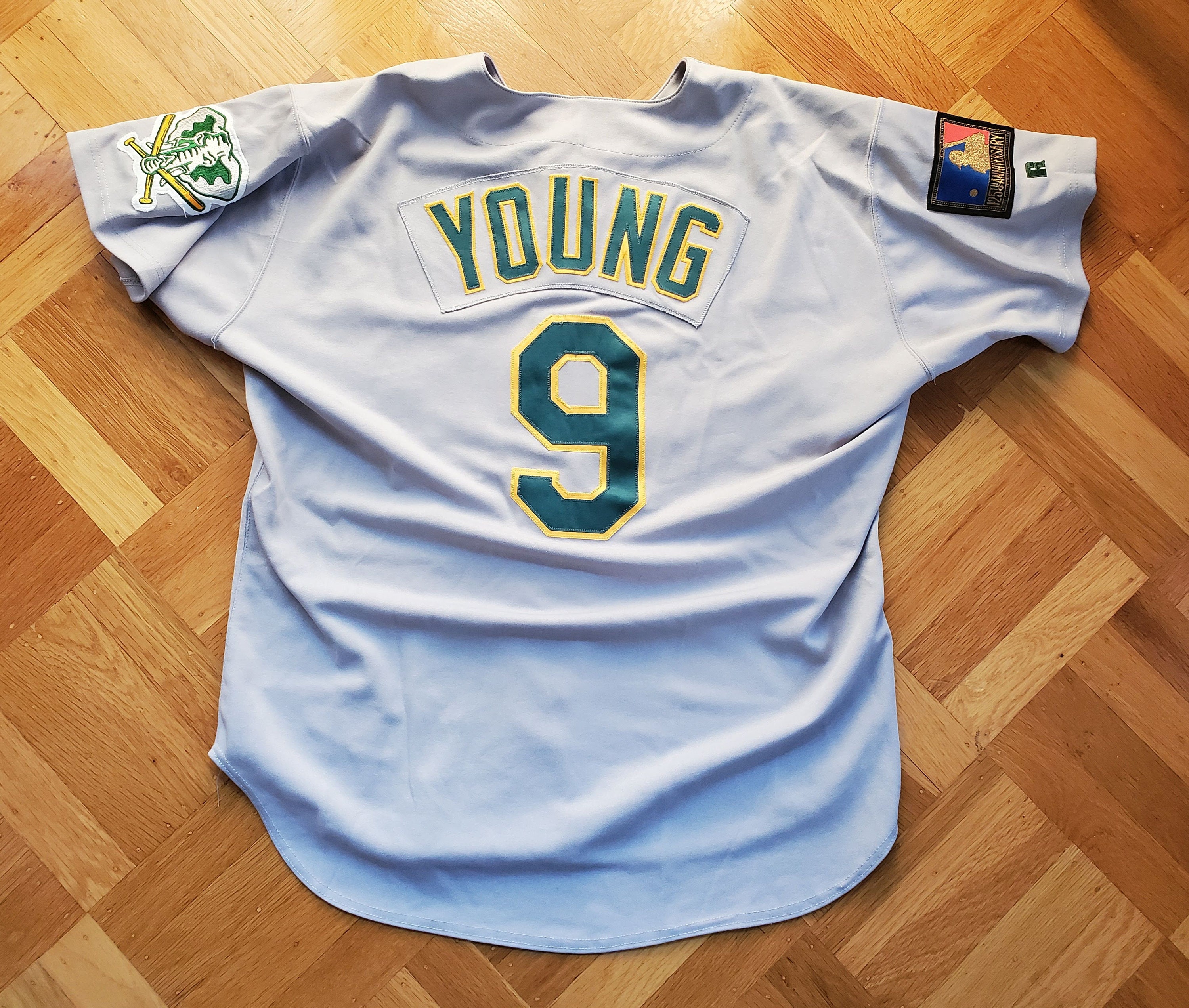 nellieball Ernie Young Game Worn 1994 Oakland Athletics Jersey 46 Russell Athletic Rare MLB Diamond Collection