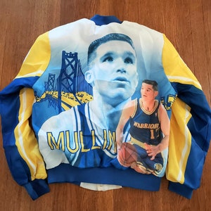 Chris Mullin Vintage Chalk Line Jacket M Rare 90s Golden State Warriors Fanimation Run TMC