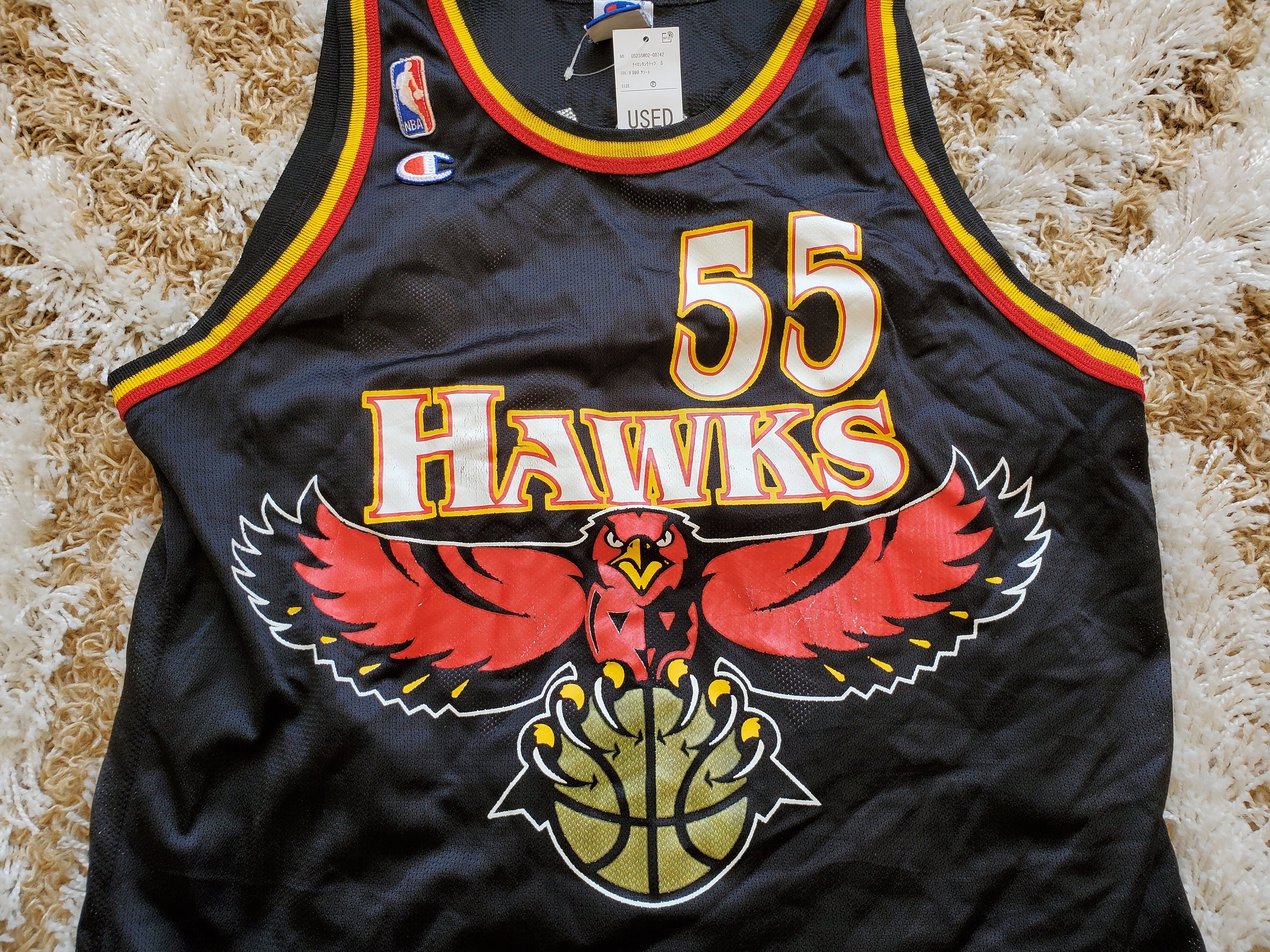 Size 40. 55 Dikembe Mutombo Hawks 90s Vintage NBA Jersey Made -  Norway