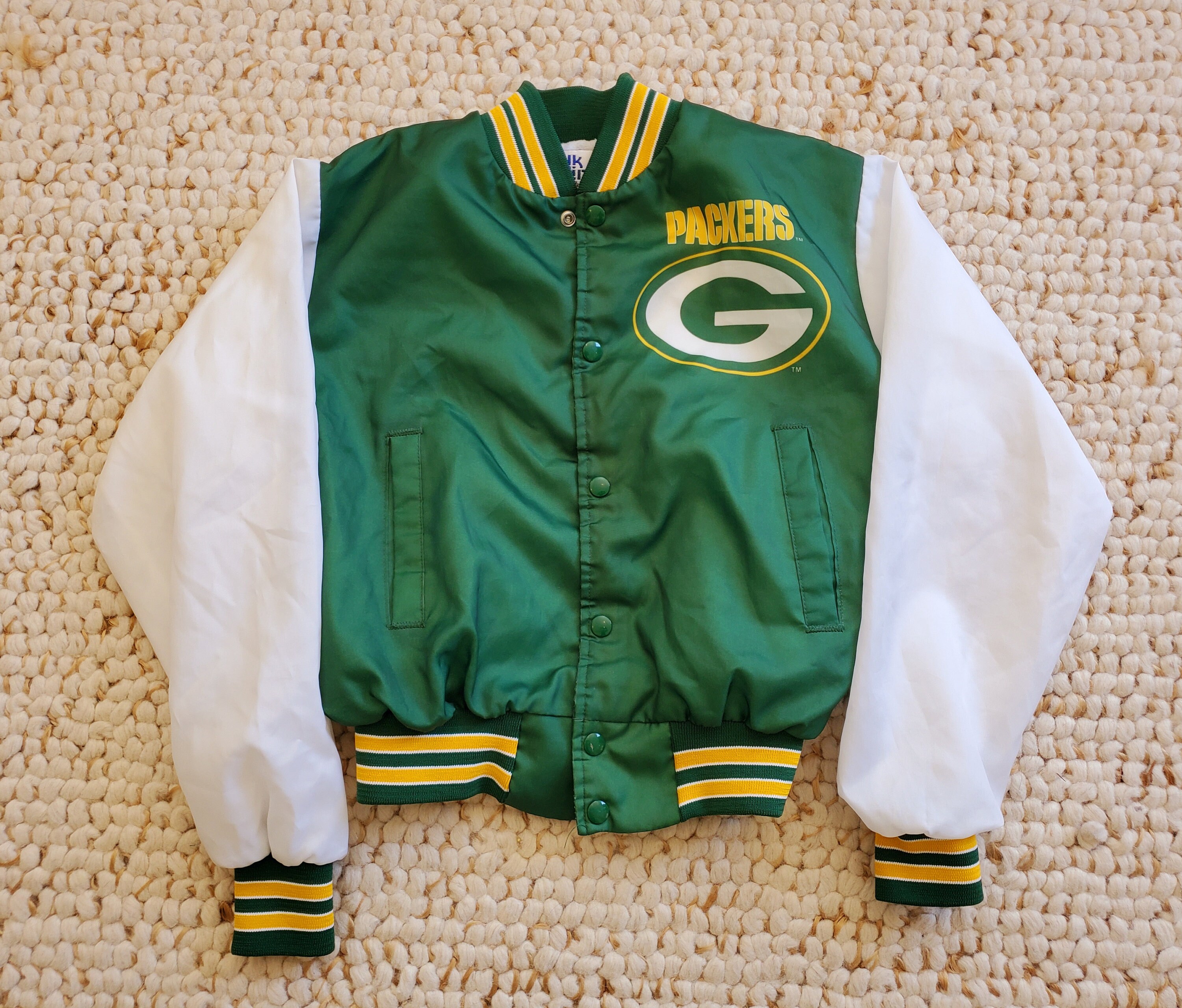 Green Bay Packers Vintage Chalk Line Jacket Youth L Rare 90s 
