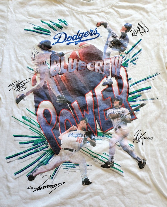 nellieball Los Angeles Dodgers Vintage 90s T Shirt L Rare Piazza Nomo Karros Tee MLB